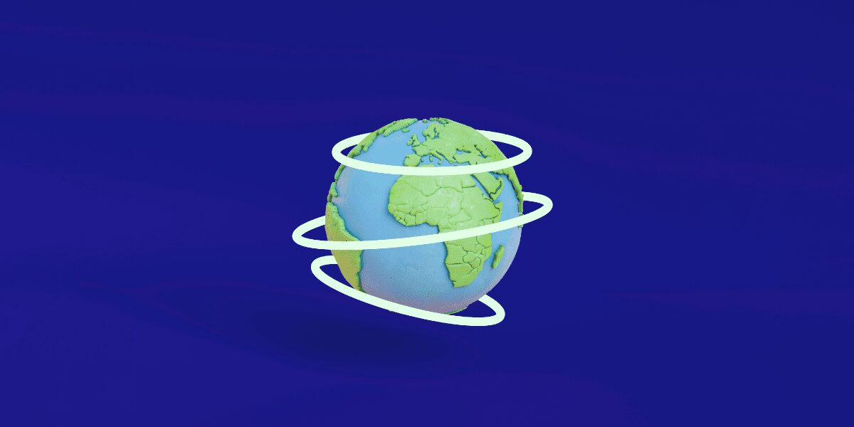 Graphic of Earth with surrounding rings, symbolizing the importance of international due diligence capabilities in navigating complex and high-risk industries worldwide.