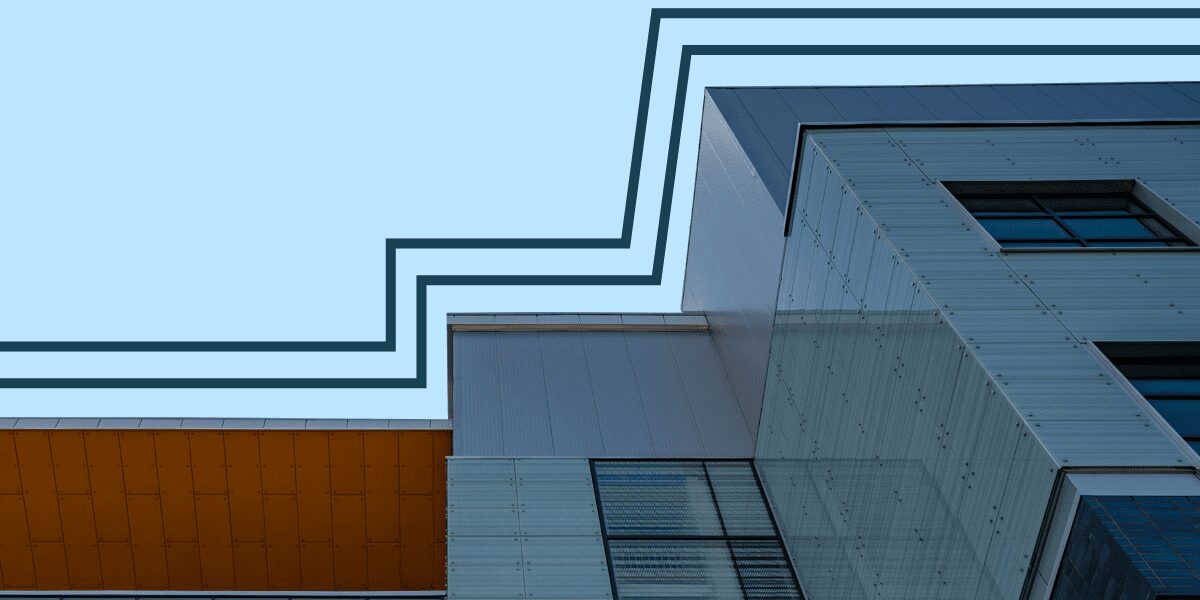 City building with tracing lines, showing the intricate connections and analysis essential for effective third-party screening platforms.