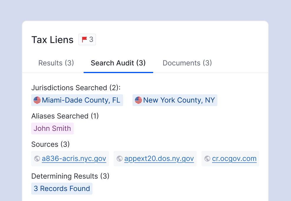 Interactive Reports provide complete search audit trails for every finding.