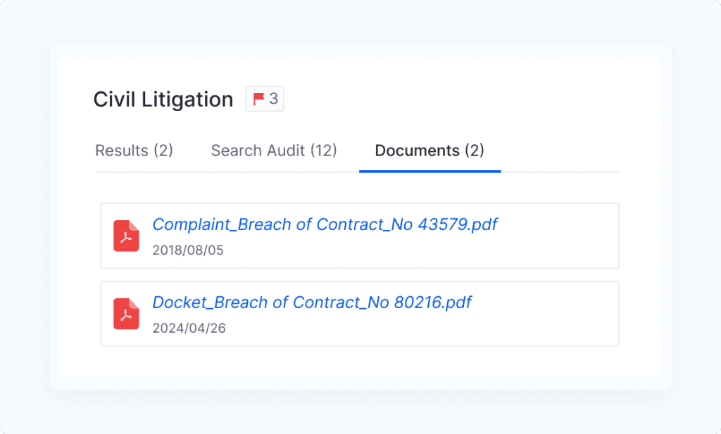 Interactive Reports directly link supporting documents to each finding.