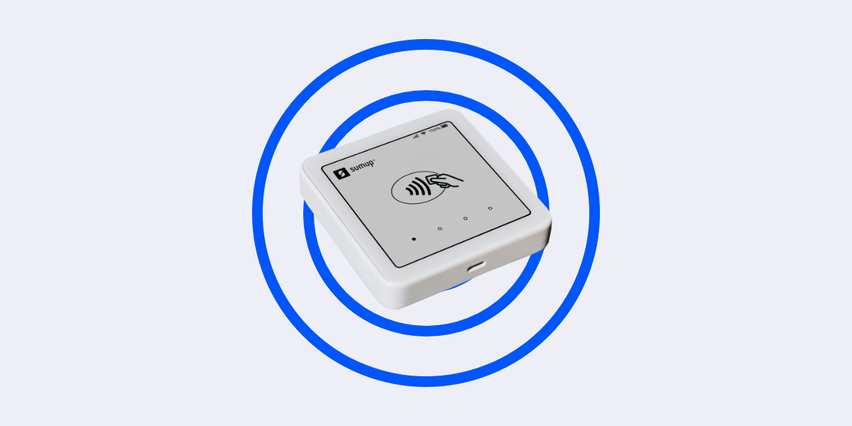 Tap-to-pay POS card reader terminal, illustrating the advancements in modern compliance technology for secure financial transactions.