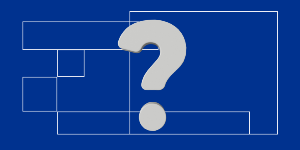 Question mark graphic element, representing the critical inquiries and thorough analysis involved in investigative due diligence.