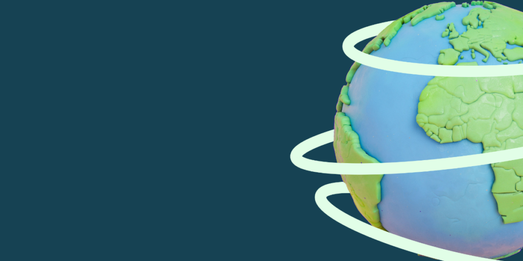 Graphic of Earth with orbiting rings, symbolizing the SEC's growing focus on ESG standards and their global impact on sustainable investing.