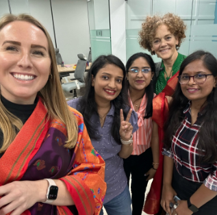 Lyndee Fletcher and Katy Thomas meeting the Vcheck India team